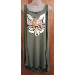 Torrid Women's Green Super Soft Tunic T-shirt sleep cami top size 5X dog print